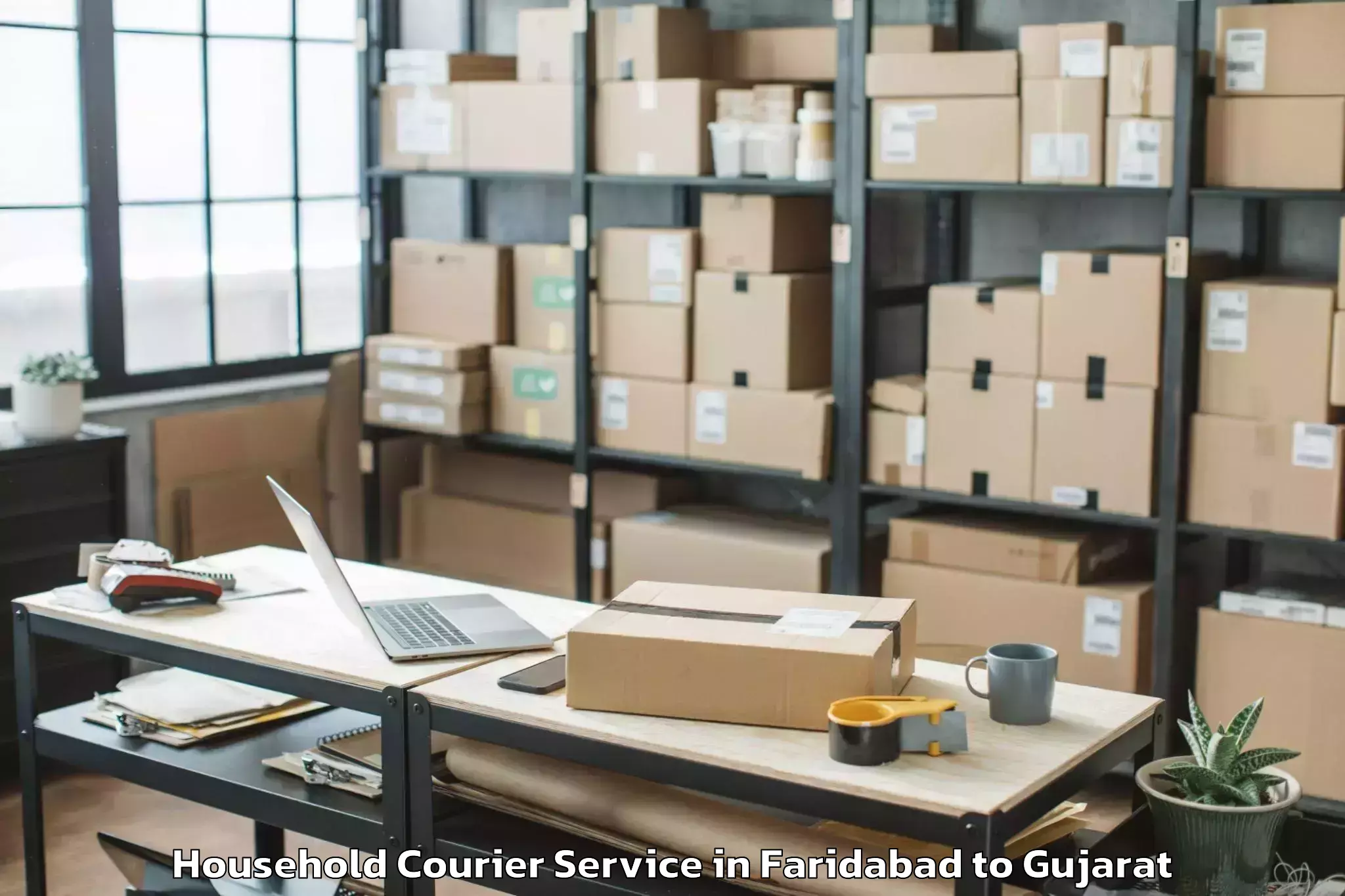 Faridabad to Kanodar Household Courier Booking